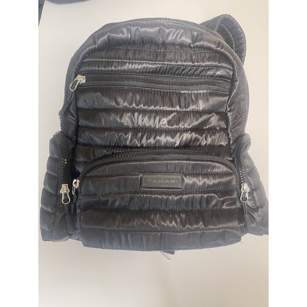 Tahari Black Quilted‎ Hobo Bag Wooster Shoulder Crossbody Purse Backpack